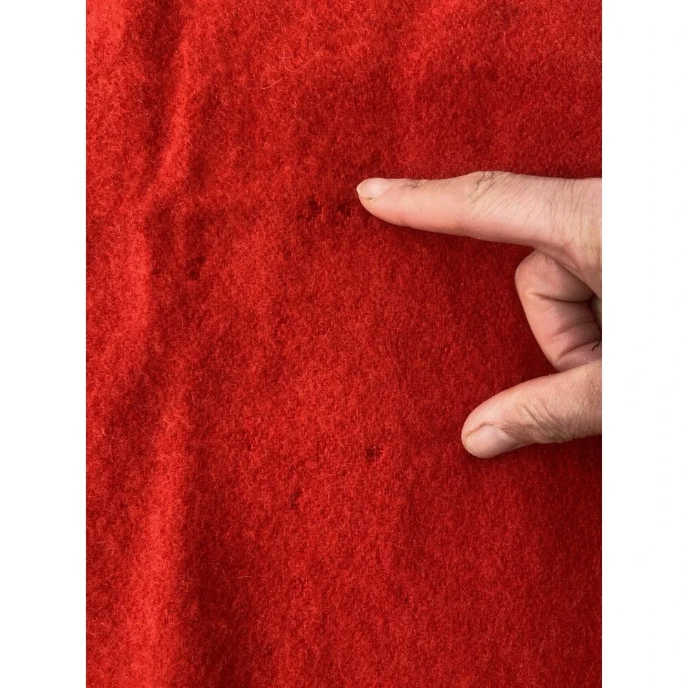 Vintage Highlander Red Striped Wool Blanket Pure Wool Cabin Camp 80x70 L 3.5 Pt